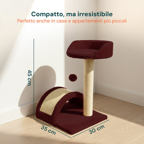 Arbre à chat pour chats 50 cm avec arche en sisal et jouet suspendu