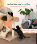 Tiragraffi per Gatti 50 cm con Arco in Sisal e Gioco Pendente