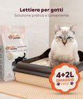 Substrato Assorbente Vegetale 6L - Sabbietta per Lettiera Gatto 4+2 Omaggio