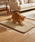 Tappeto Tiragraffi per Gatti 50x30cm in Sisal Naturale e Cotone PP – Fondo Antiscivolo in Lattice con Adesivi
