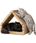 Tiragraffi per Gatti a Forma di Casa con Struttura in Legno