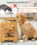 Doppia Ciotola Rialzate Regolabili 250ml per Cani e Gatti con 3 Altezze