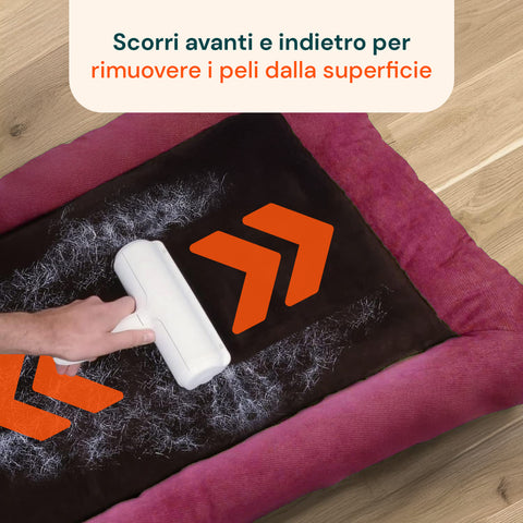 Rullo Leva Peli per Animali con Contenitore Svuotabile