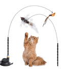 Set 2 Giochi Interattivi Stimolanti per Gatti con Uccellino e Piume