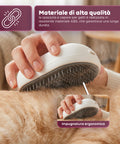 Spazzola a Vapore per Cani e Gatti Ricaricabile USB-C con Ugello Spray e Scomparto Acqua Misure 6x5x11cm