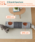Tunnel per Gatti Spazioso con Palla da Gioco 30x130 cm Interattivo
