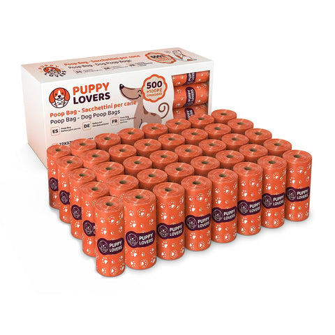600 Sacchetti per Cani Biodegradabili per Bisogni – Formato Scorta 500+100 Omaggio – 40 Rotoli da 15 Sacchetti – Dimensioni 22x33cm Spessore 0,01 mm