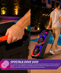 Cassa Bluetooth Karaoke XL 90 cm 800W con LED RGB e 2 Microfoni Wireless Inclusi