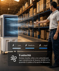 Raffrescatore Evaporativo Industriale Portatile 70 Litri 350W con Telecomando e Timer - Funzione Condizionatore Ventilatore 3 Velocità e Oscillazione