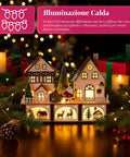 Casetta di Natale in Legno con 10 LED – Decorazione Natalizia con Personaggi