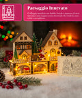 Casetta di Natale in Legno con 10 LED – Decorazione Natalizia con Personaggi