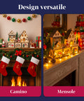 Casetta di Natale in Legno con 10 LED – Decorazione Natalizia con Personaggi