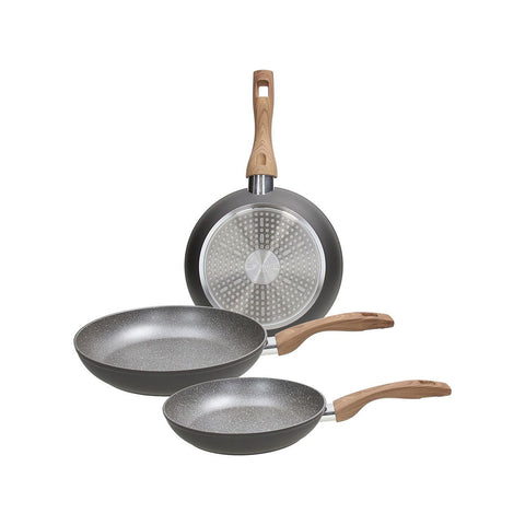 Set de 3 poêles en aluminium antiadhésives 20/24/28cm