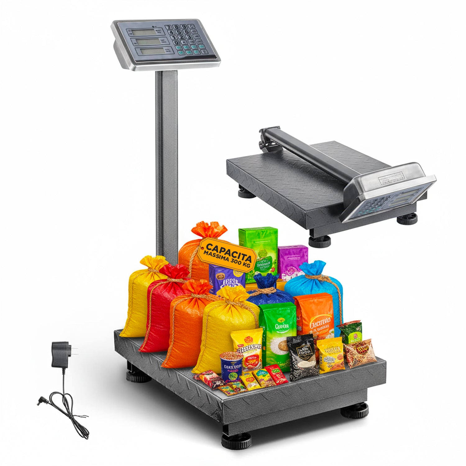 Bilancia elettronica richiudibile 300 kg con display LCD