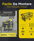 Scaffale Porta Attrezzi da Officina con Struttura Smontabile e Organizer Laterali
