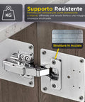 Set 16 Staffe in Acciaio Inox – Riparazione Cerniere e Mobili