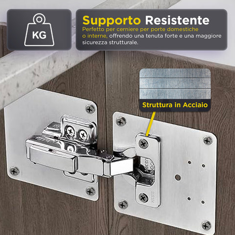Set 16 Staffe in Acciaio Inox – Riparazione Cerniere e Mobili