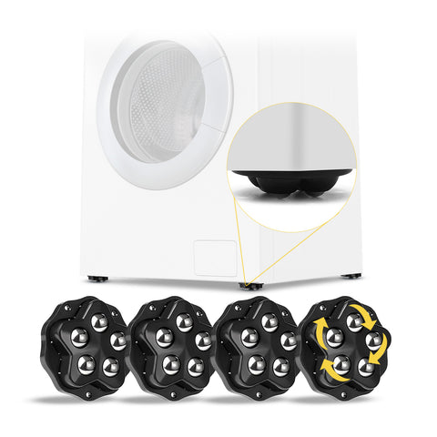 Set 4 Ruote Multidirezionali 360° con 5 Sfere Acciaio Portata 300 kg