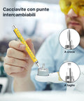 Penna Multifunzione 8 in 1 con Clip, Stilo Touch, Livella e Luce LED