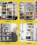 Scaffale Modulare con Struttura in Metallo e 4-5 Ripiani MDF Resistenti