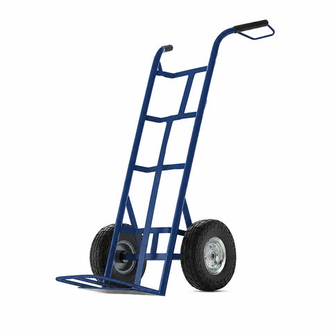 Carrello da Carico Professionale 250 kg in Acciaio - Nero con Ruote Pneumatiche Antiforo
