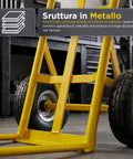 Carrello da Carico Professionale 250 kg in Acciaio - Nero con Ruote Pneumatiche Antiforo