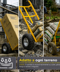 Carrello da Carico Professionale 250 kg in Acciaio - Nero con Ruote Pneumatiche Antiforo