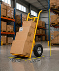 Carrello da Carico Professionale 250 kg in Acciaio - Nero con Ruote Pneumatiche Antiforo
