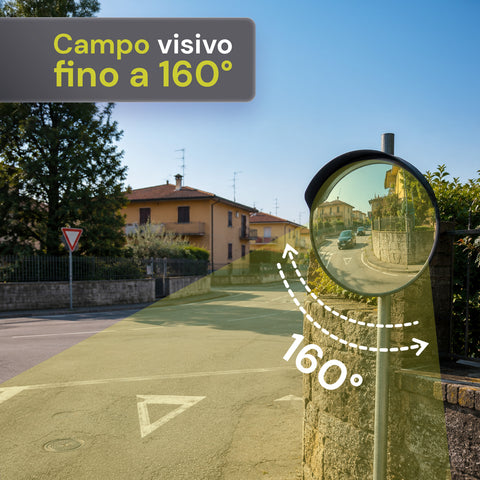 Specchio Parabolico di Sicurezza Ø60 cm con Staffe di Fissaggio