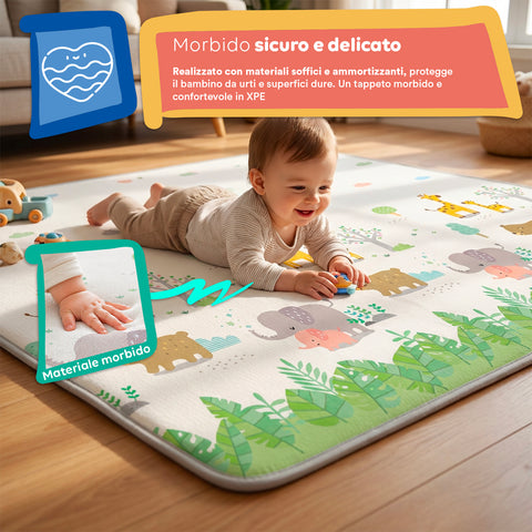 Tappetino da Gioco per Bambini Pieghevole 180x150 cm in XPE - Morbido e Impermeabile con Borsa Inclusa