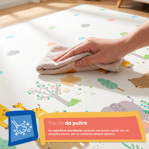 Tappetino da Gioco per Bambini Pieghevole 180x150 cm in XPE - Morbido e Impermeabile con Borsa Inclusa