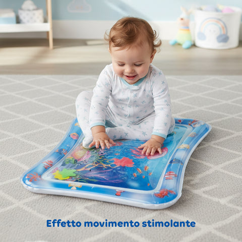 Materassino Acqua Sensoriale Baby con 6 Giochi Galleggianti in PVC