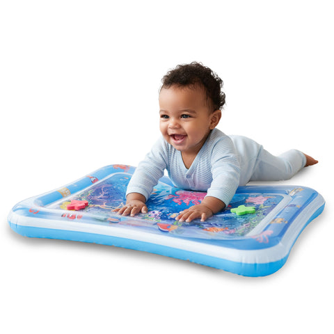 Tapis de jeu aquatique sensoriel bébé avec 6 jouets flottants en PVC