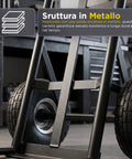 Carrello da Carico Professionale 250 kg in Acciaio - Nero con Ruote Pneumatiche Antiforo