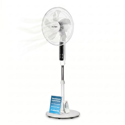 Ventilatore 40W a Piantana 40 cm con Telecomando e Altezza Regolabile fino a 135 cm – 6 Velocità