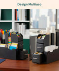 Organizer Porta Capsule Porta Cialde 9 Scomparti e 2 Cassetti Multiuso Nero