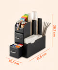 Organizer Porta Capsule Porta Cialde 9 Scomparti e 2 Cassetti Multiuso Nero