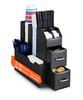 Organizer porta capsule e cialde nero con 9 scomparti e 2 cassetti