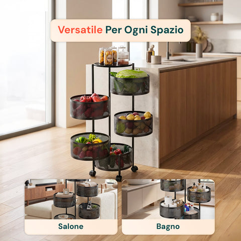 Carrello multiuso con cestelli Ø30 cm