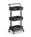 Carrello Salvaspazio Multiuso con 4 Ruote Piroettanti e 3 Ripiani 40x30x8cm