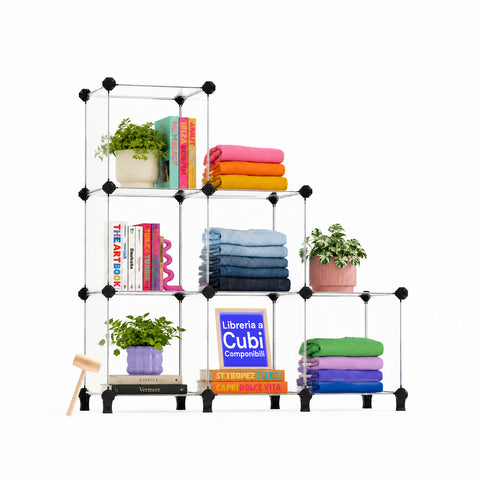 Bibliothèque Cube Modulable 6 Étages Résistante et Élégante