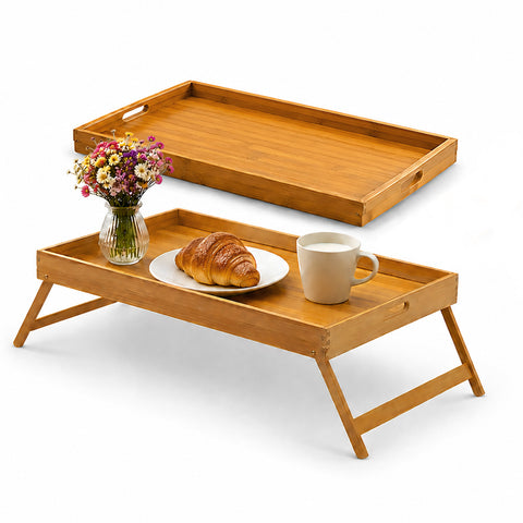 Plateau de lit petit-déjeuner pliable écologique en bambou