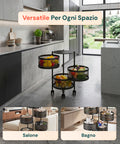Carrello Multiuso Richiudibile Salvaspazio con Ruote - Organizer con Cestelli (3/4/5 Ripiani) Nero o Bianco