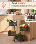 Carrello Multiuso Richiudibile Salvaspazio con Ruote - Organizer con Cestelli (3/4/5 Ripiani) Nero o Bianco