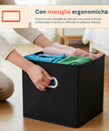 Set 6 Cestini Pieghevoli Salvaspazio con Maniglia in Plastica – 27x27x27 cm