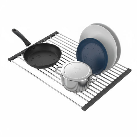 Égouttoir enroulable en acier inoxydable 43x35 cm – Résistant et antidérapant