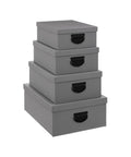 Scatole Organizer Effetto Juta con Manici in Set da 4 Formati