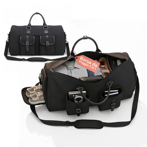 Sac de voyage Oxford imperméable avec compartiment à chaussures et poches multiples