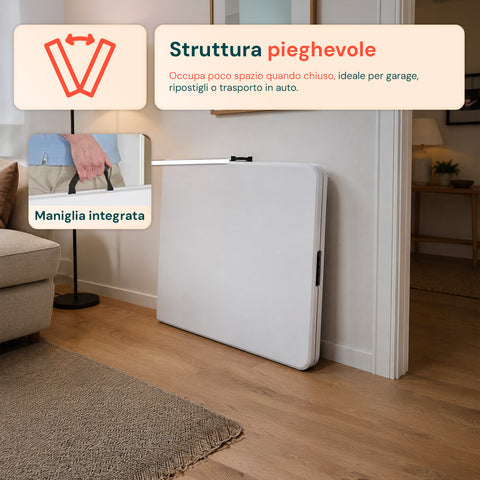 Tavolo Pieghevole Richiudibile a Valigetta Portatile in Resina PP
