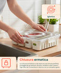 Contenitore con 4 Scomparti in PP – Chiusura a Clip e Funzione Sgocciolatoio